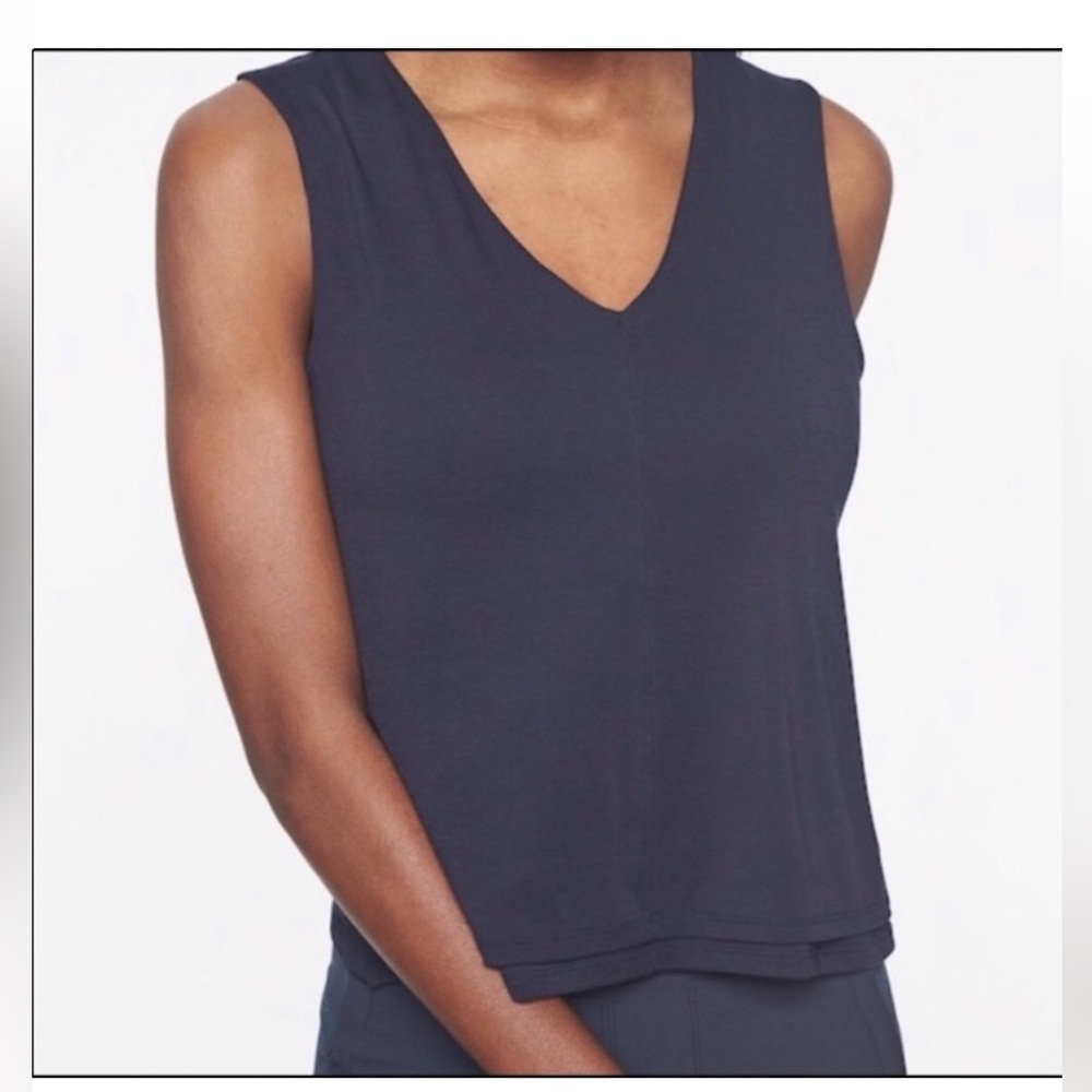 ATHLETA Essence Double Layer Tank, Navy Size Small